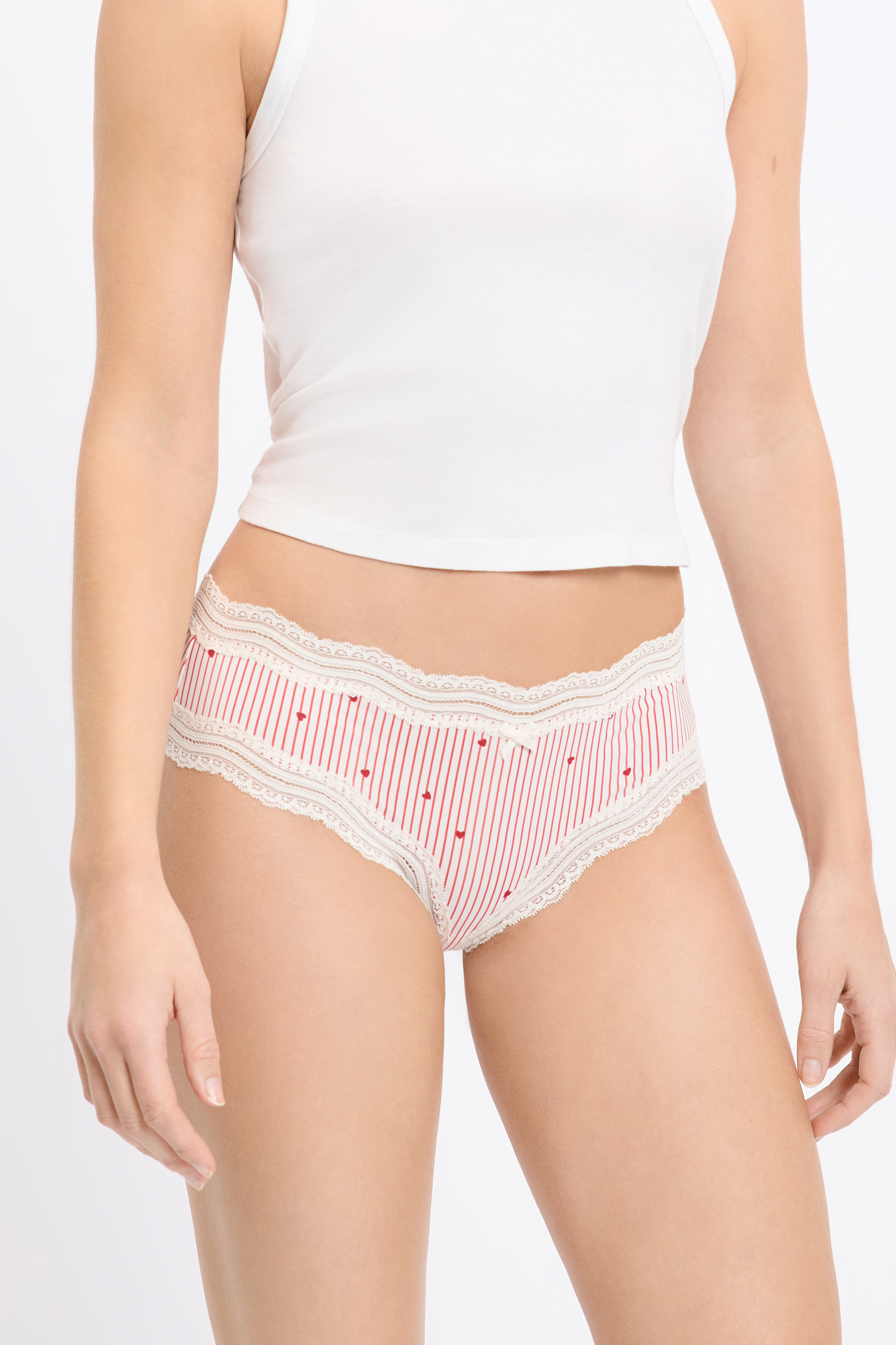 Boyshort avec bordure en dentelle en microfibre